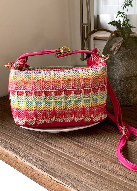 Sac bandoulière en raphia tressé Raphaela