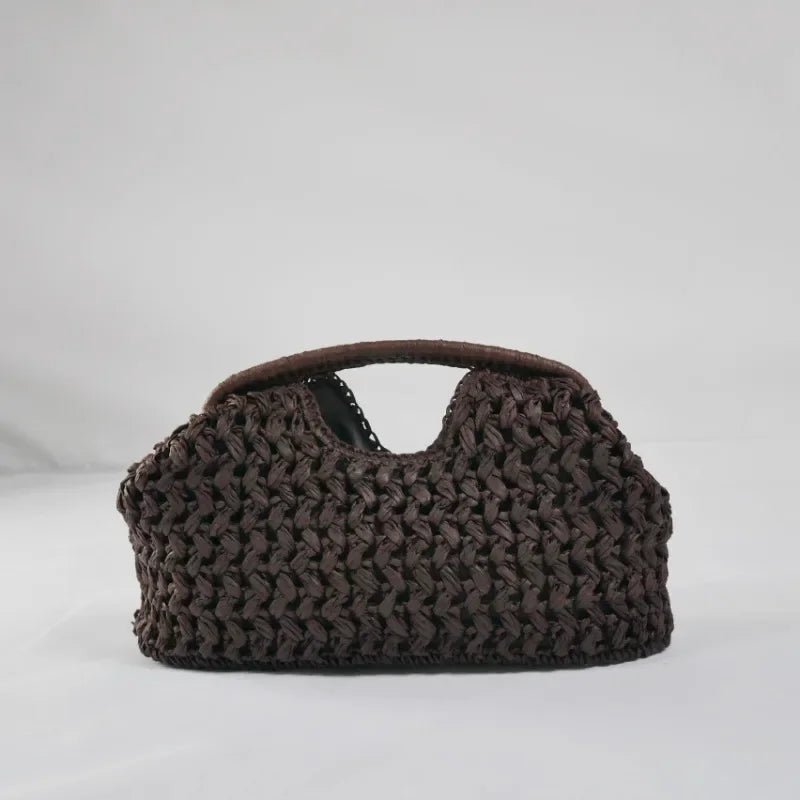 Pochette Celeste en paille tressée avec coquillage