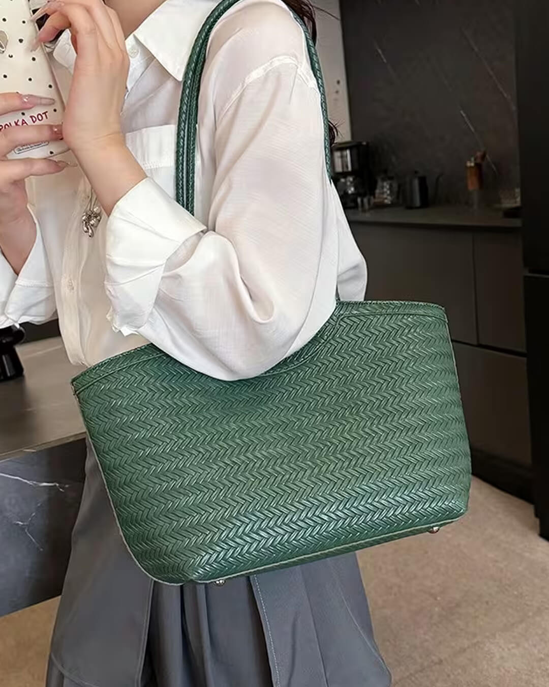Sac Rica tissé en similicuir