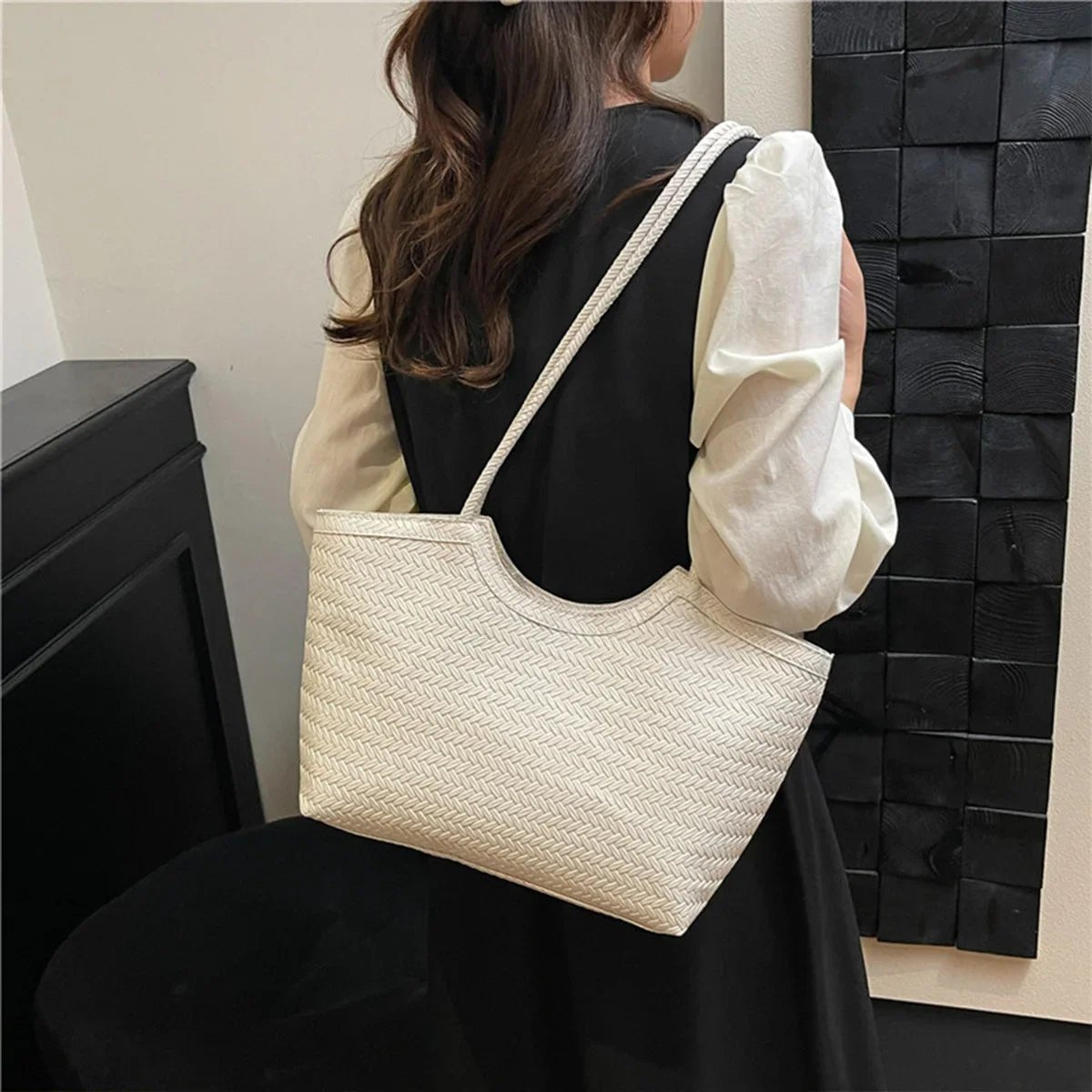 Sac à main Elena en tissu texturé