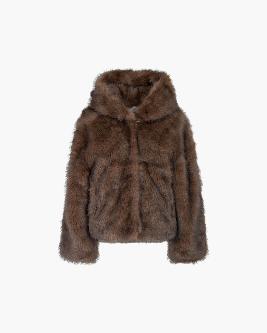 Manteau court Ivy à capuche en fausse fourrure