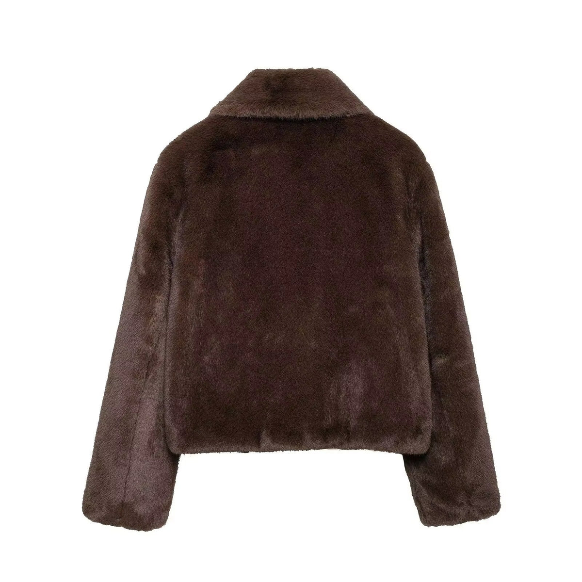 Manteau court Abby avec col en fausse fourrure