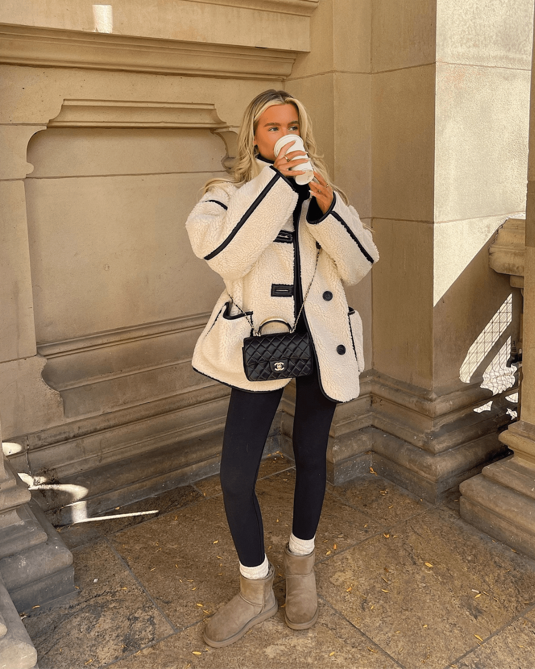 Veste sherpa à col cheminée Adela