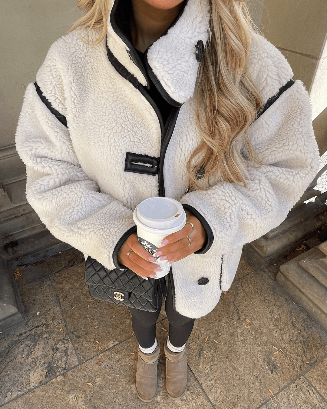 Veste sherpa à col cheminée Adela
