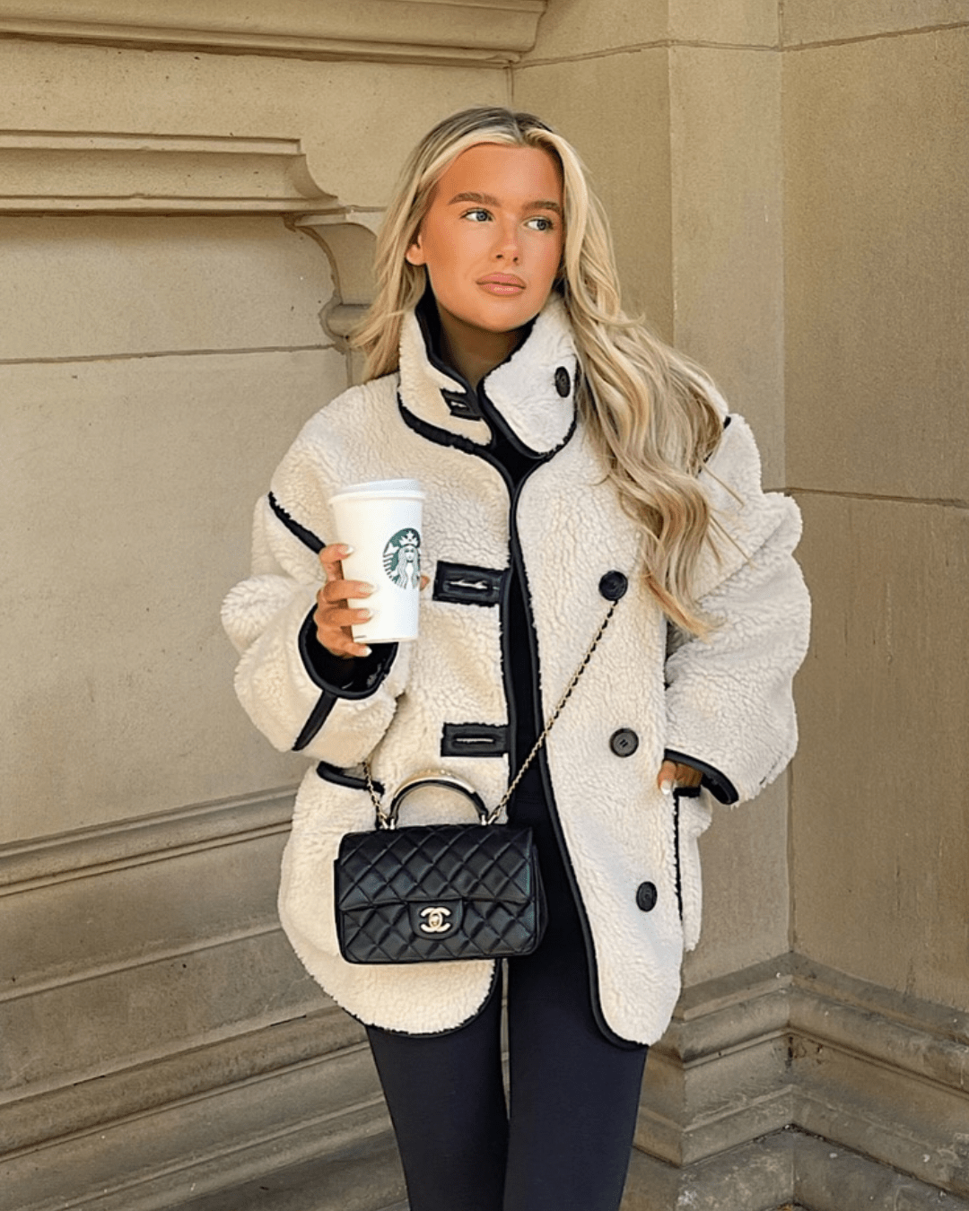 Veste sherpa à col cheminée Adela