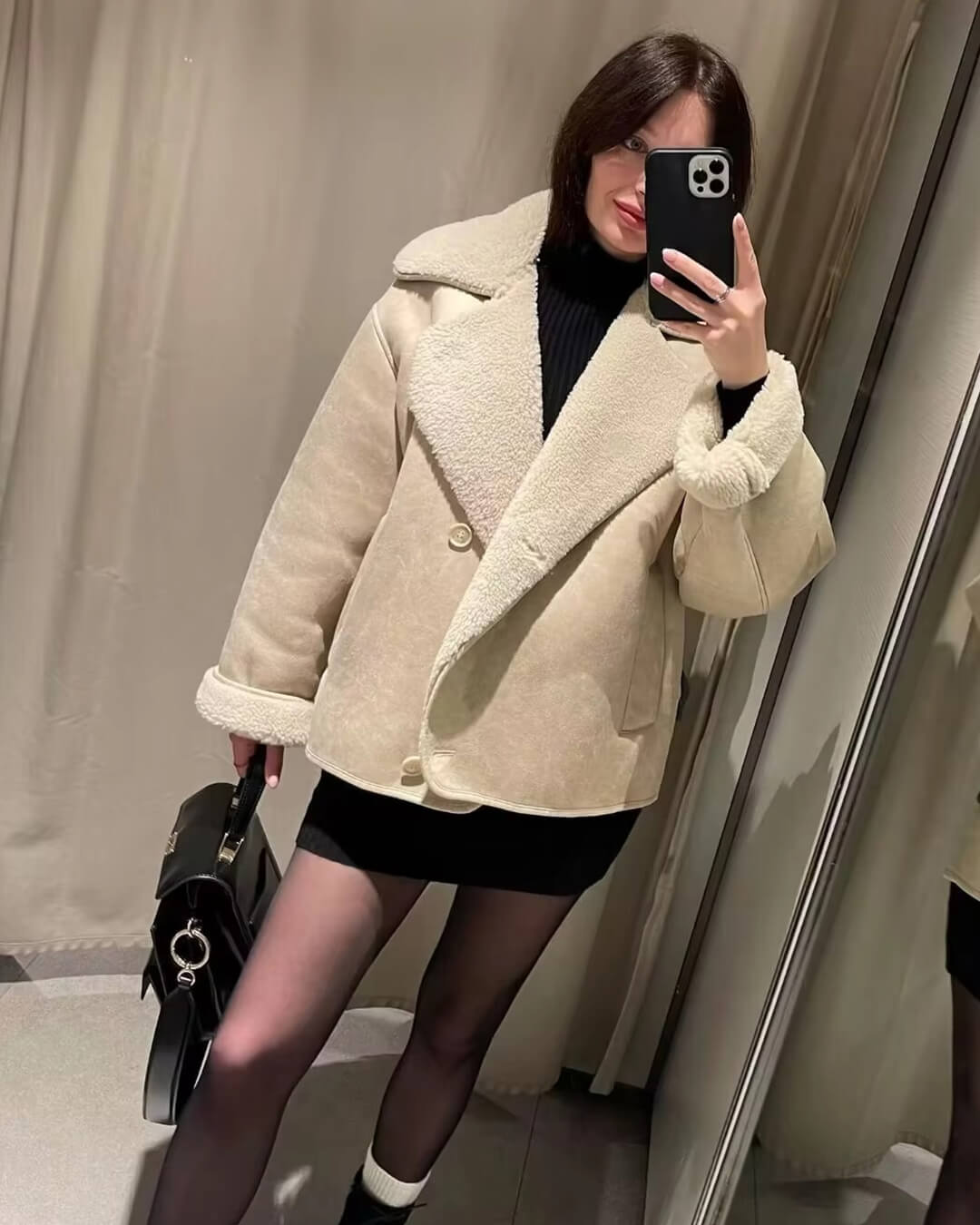 Veste Arianne en fausse fourrure effet sherpa
