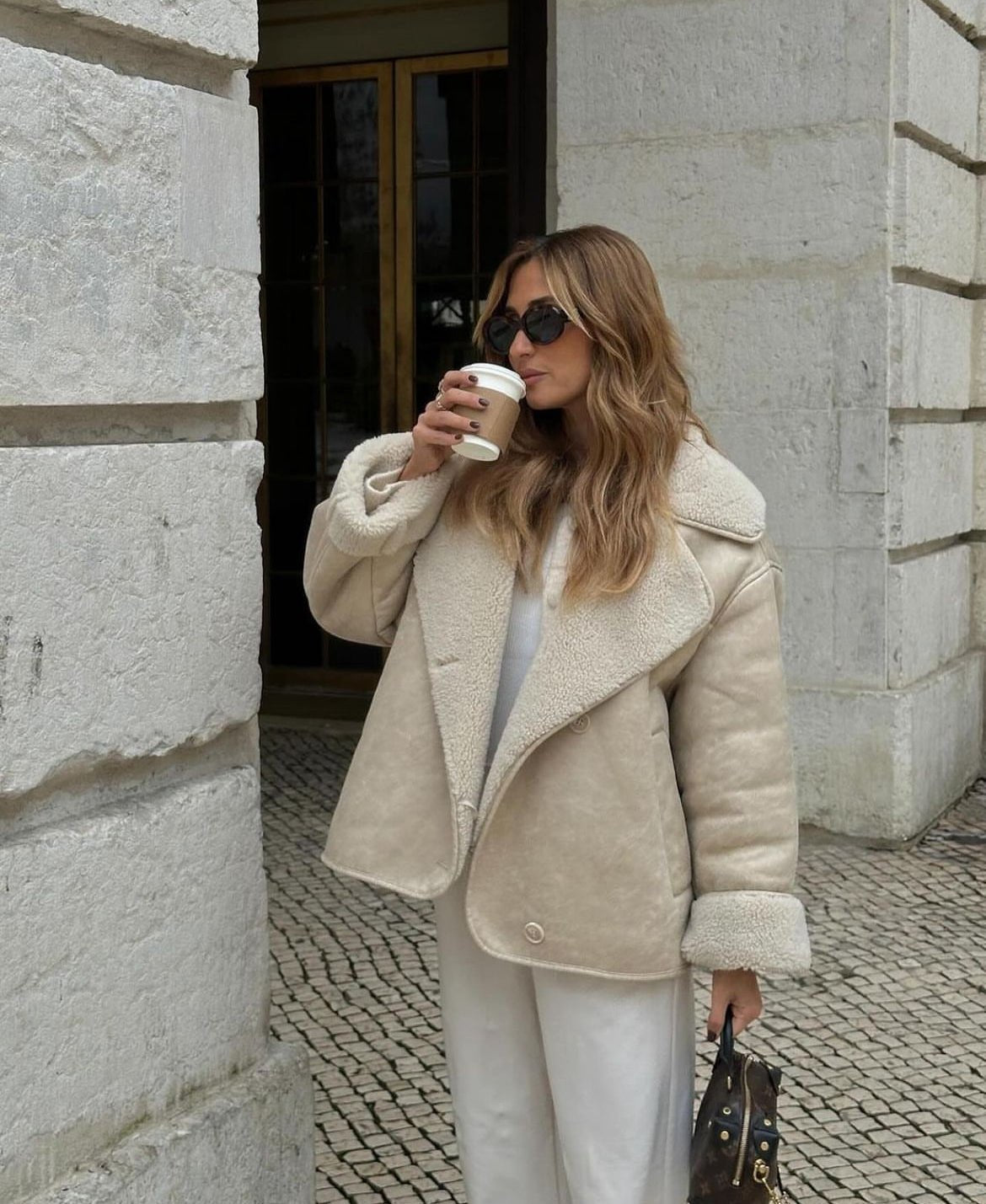 Veste Arianne en fausse fourrure effet sherpa