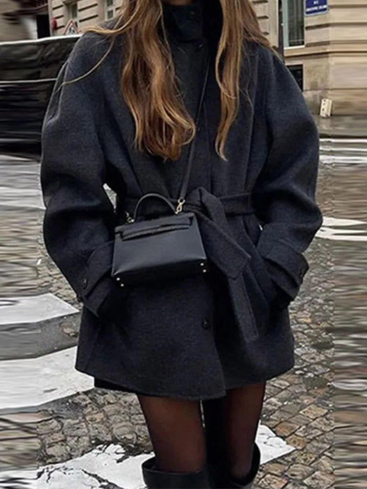 Manteau court Ashley à col montant