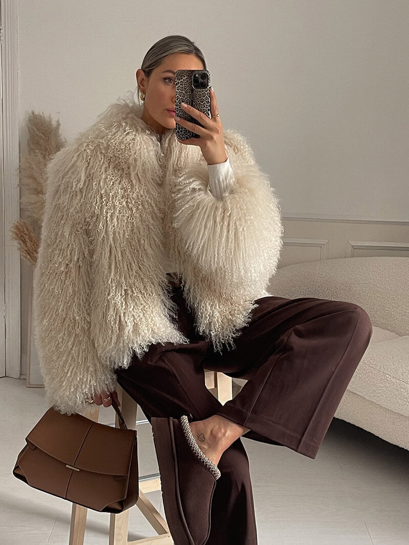 Manteau Bella en fausse fourrure