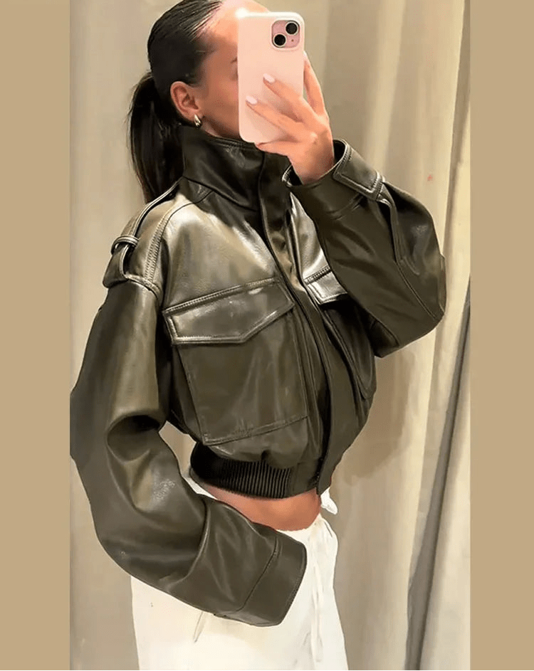Blouson bomber Brianna en similicuir