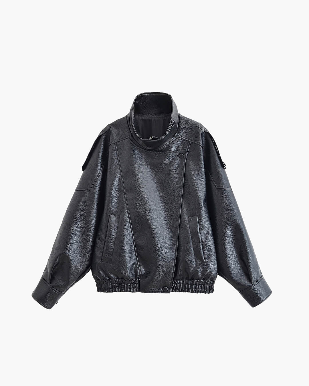 Veste asymétrique en cuir Carla