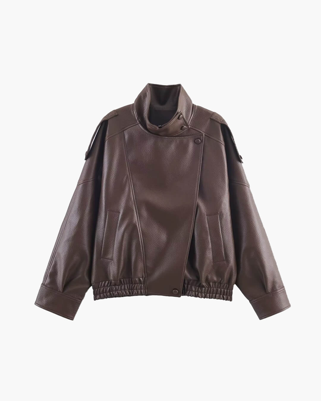 Veste asymétrique en cuir Carla