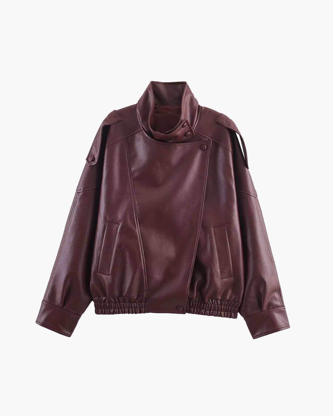 Veste asymétrique en cuir Carla