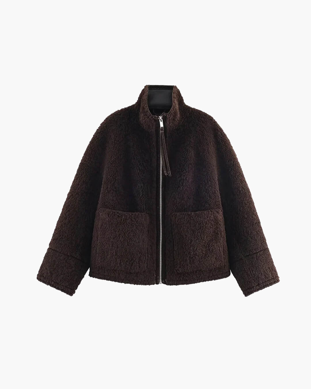 Veste Carol en simili cuir à col montant