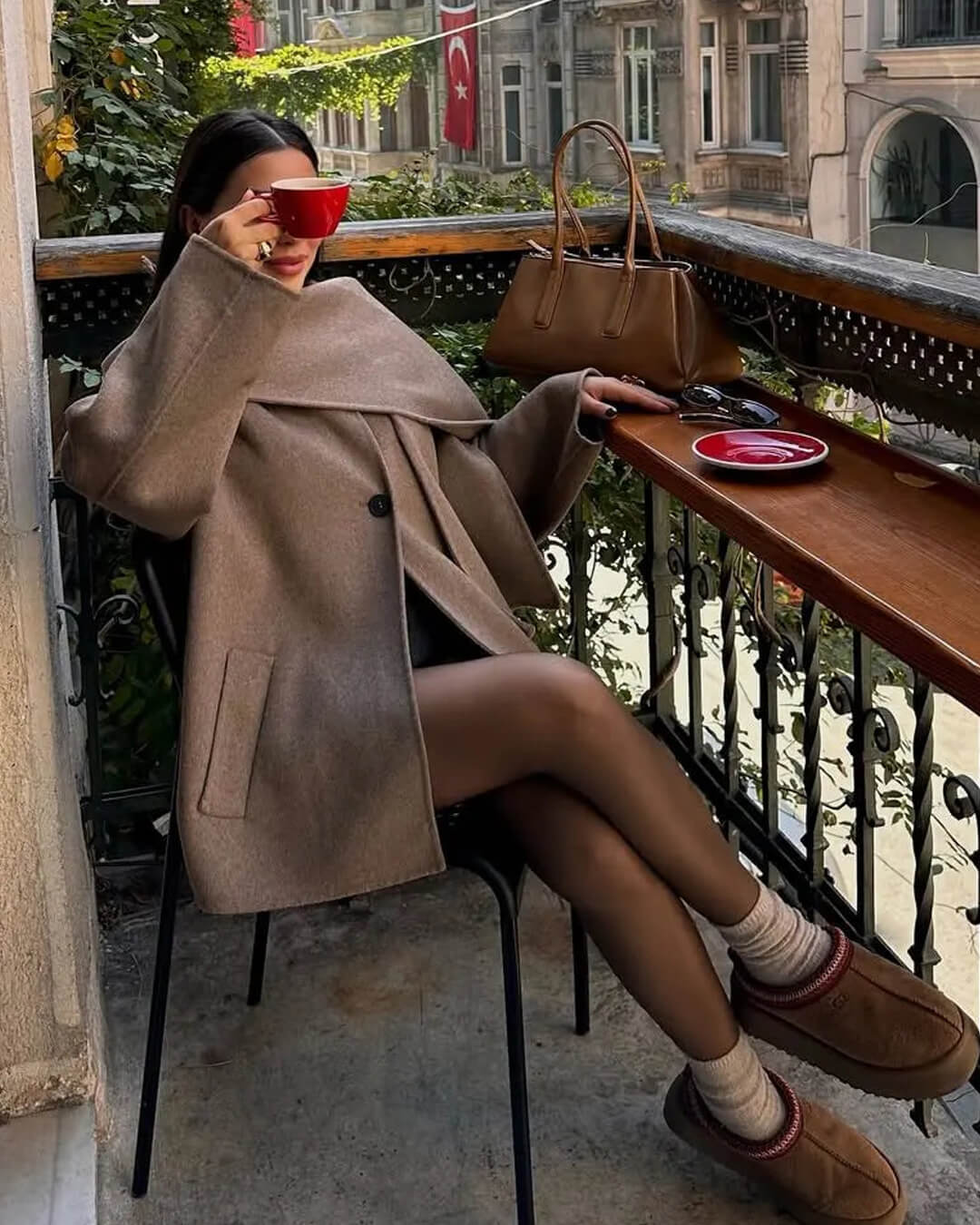 Manteau Cecille avec écharpe