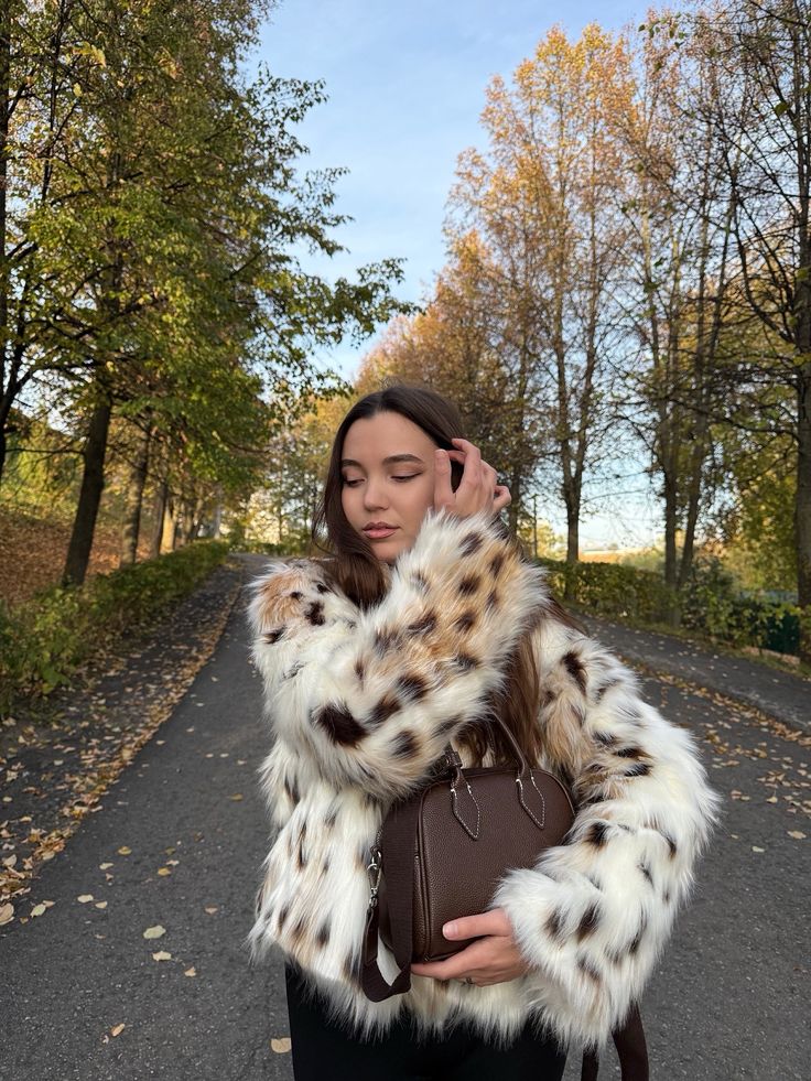 Manteau Celeste en fausse fourrure léopard
