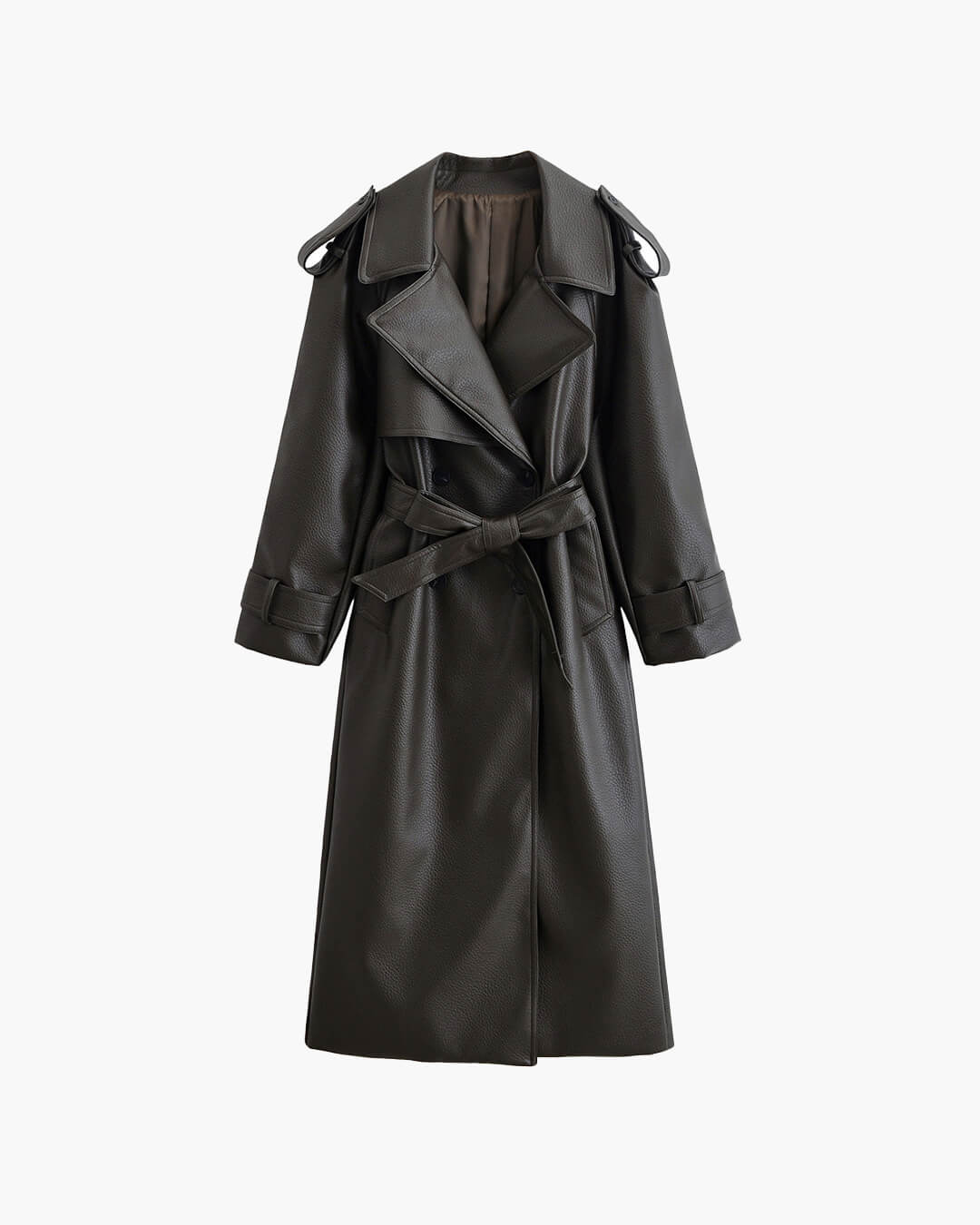 Veste longue en cuir Danica