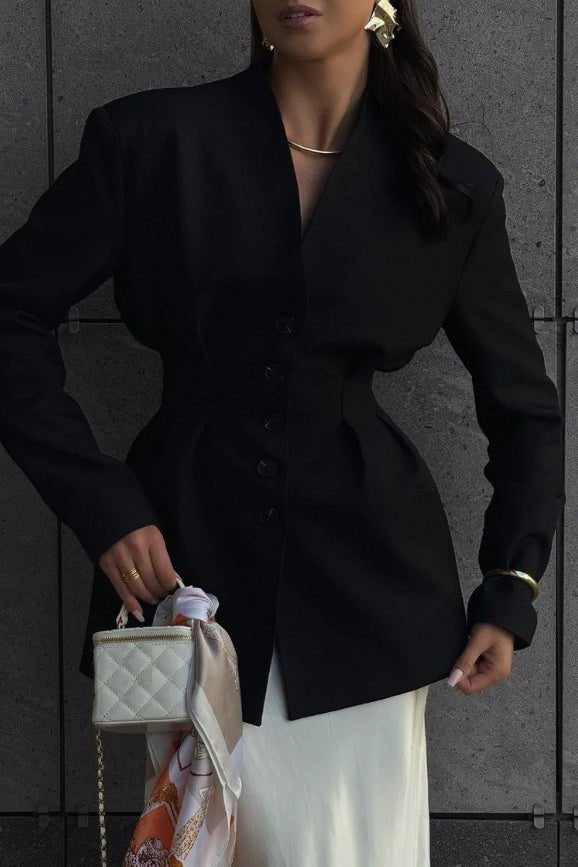 Blazer Daniela sans col à taille cintrée