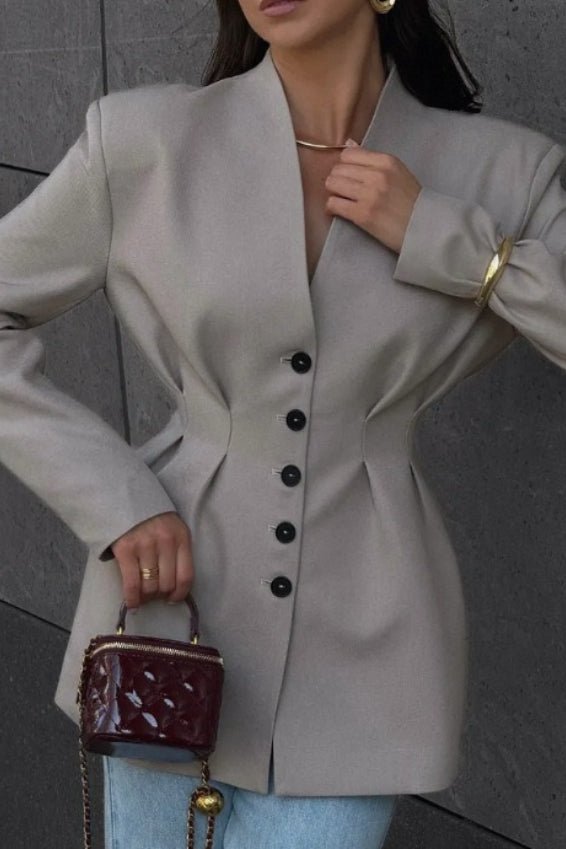 Blazer Daniela sans col à taille cintrée