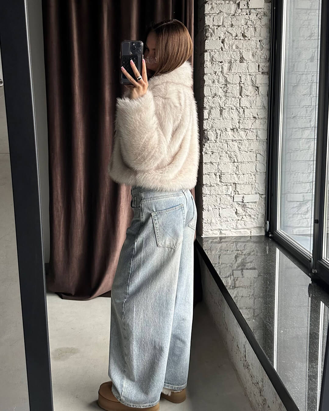Darcy Veste courte en fausse fourrure