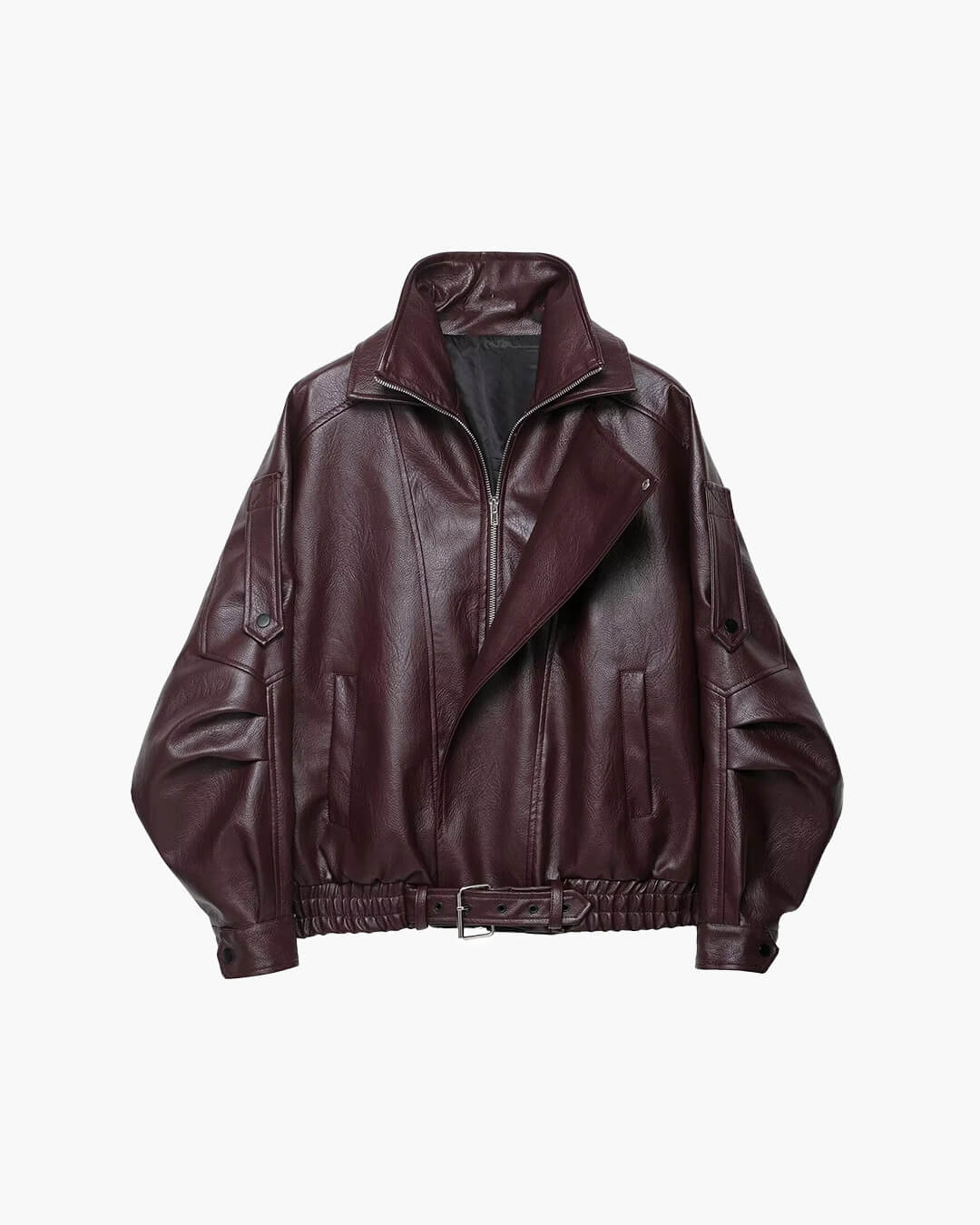 Veste en cuir asymétrique Carla