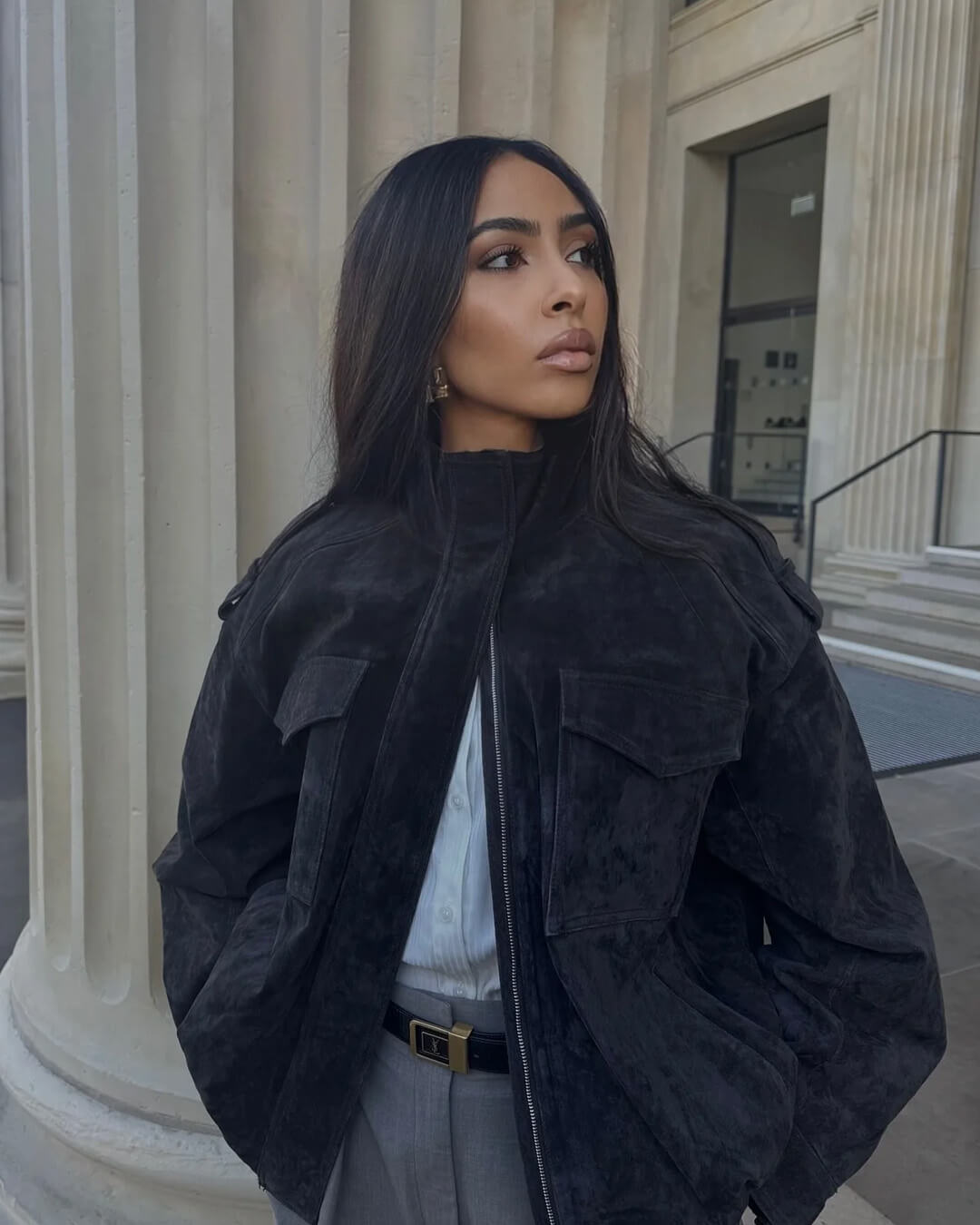 Blouson bomber Elyssa en daim