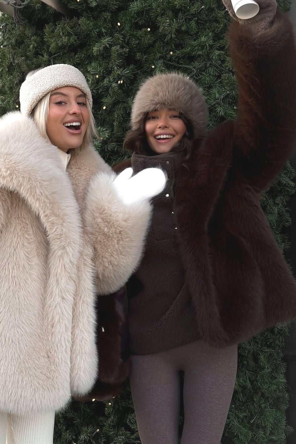 Manteau en fausse fourrure à col bouffant Emilie