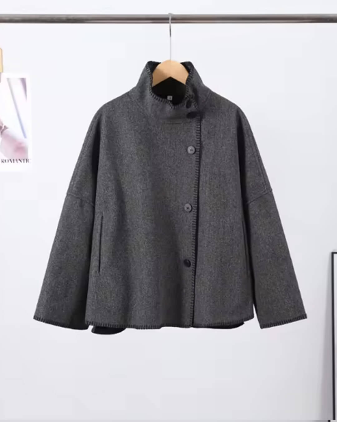 Veste Emily à col montant avec boutons
