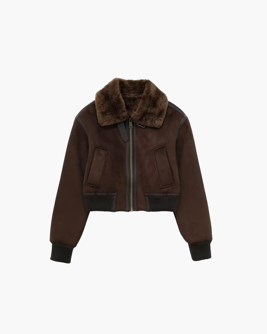 Blouson bomber court en daim Esme