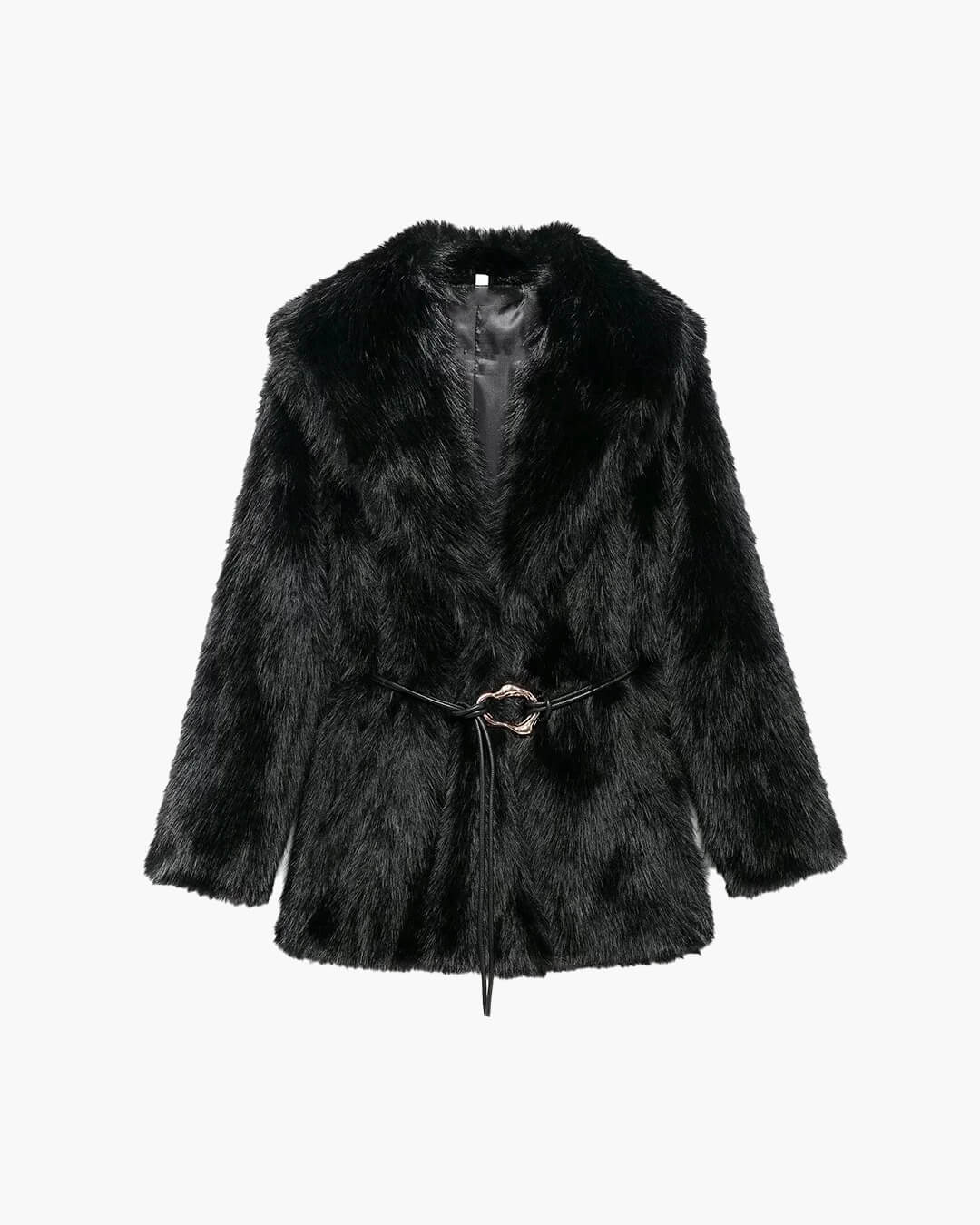 Manteau en fausse fourrure Faith avec ceinture