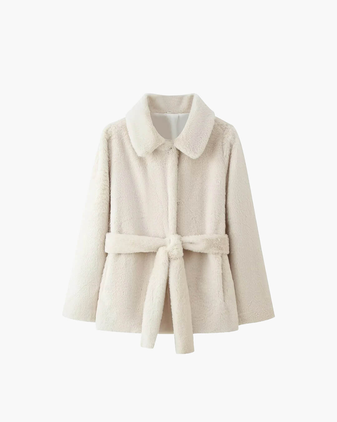 Manteau Farrah en fausse fourrure avec ceinture