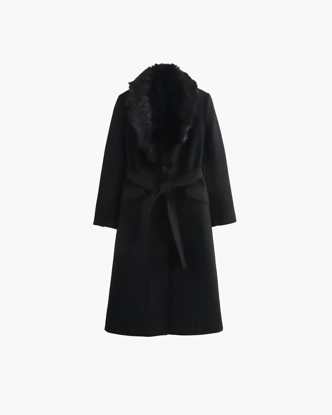 Manteau maxi Flora à col en fausse fourrure