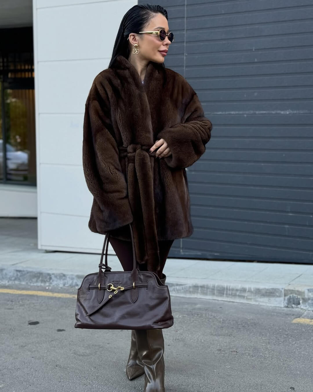 Veste en similicuir avec ceinture Hazel