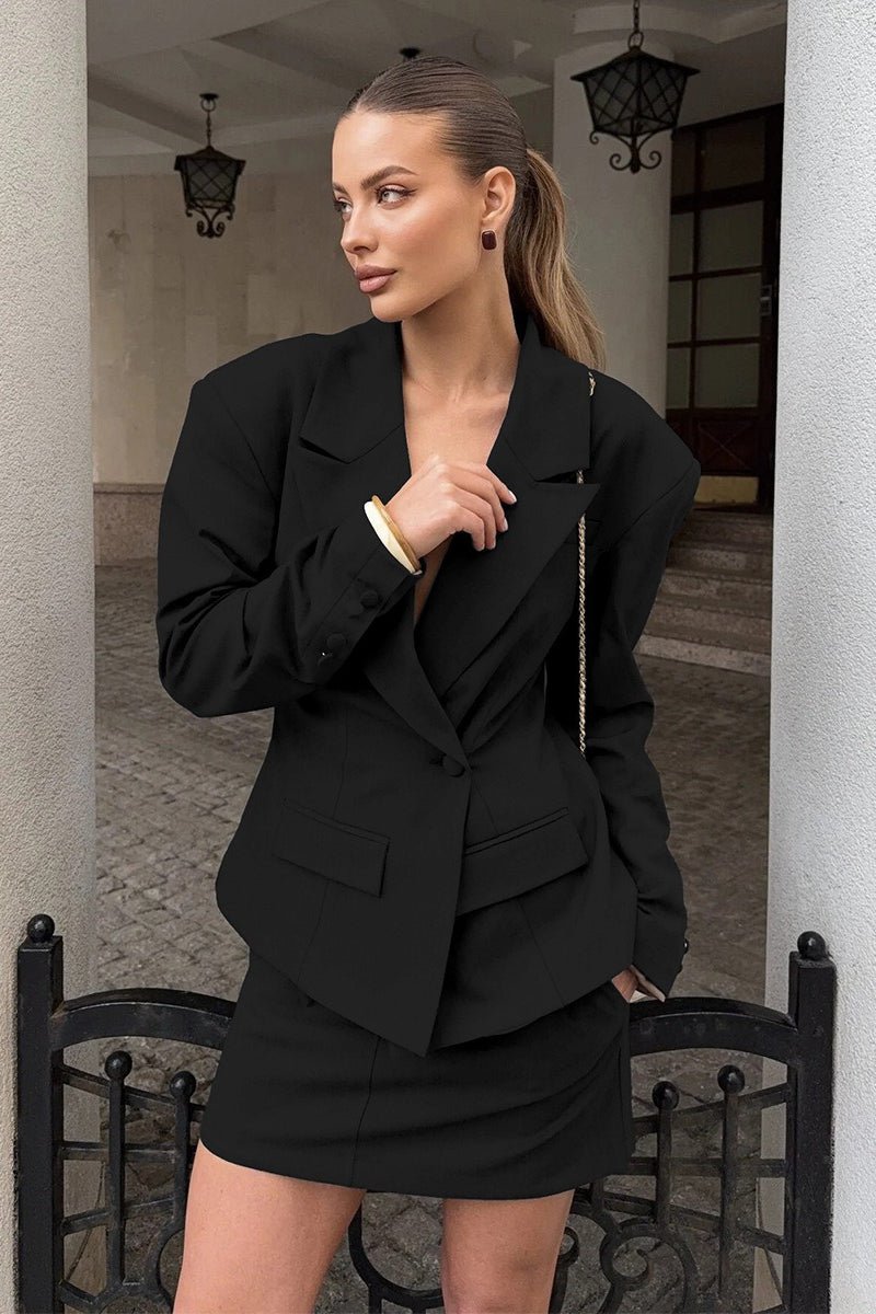 Blazer Janna à un bouton avec col châle