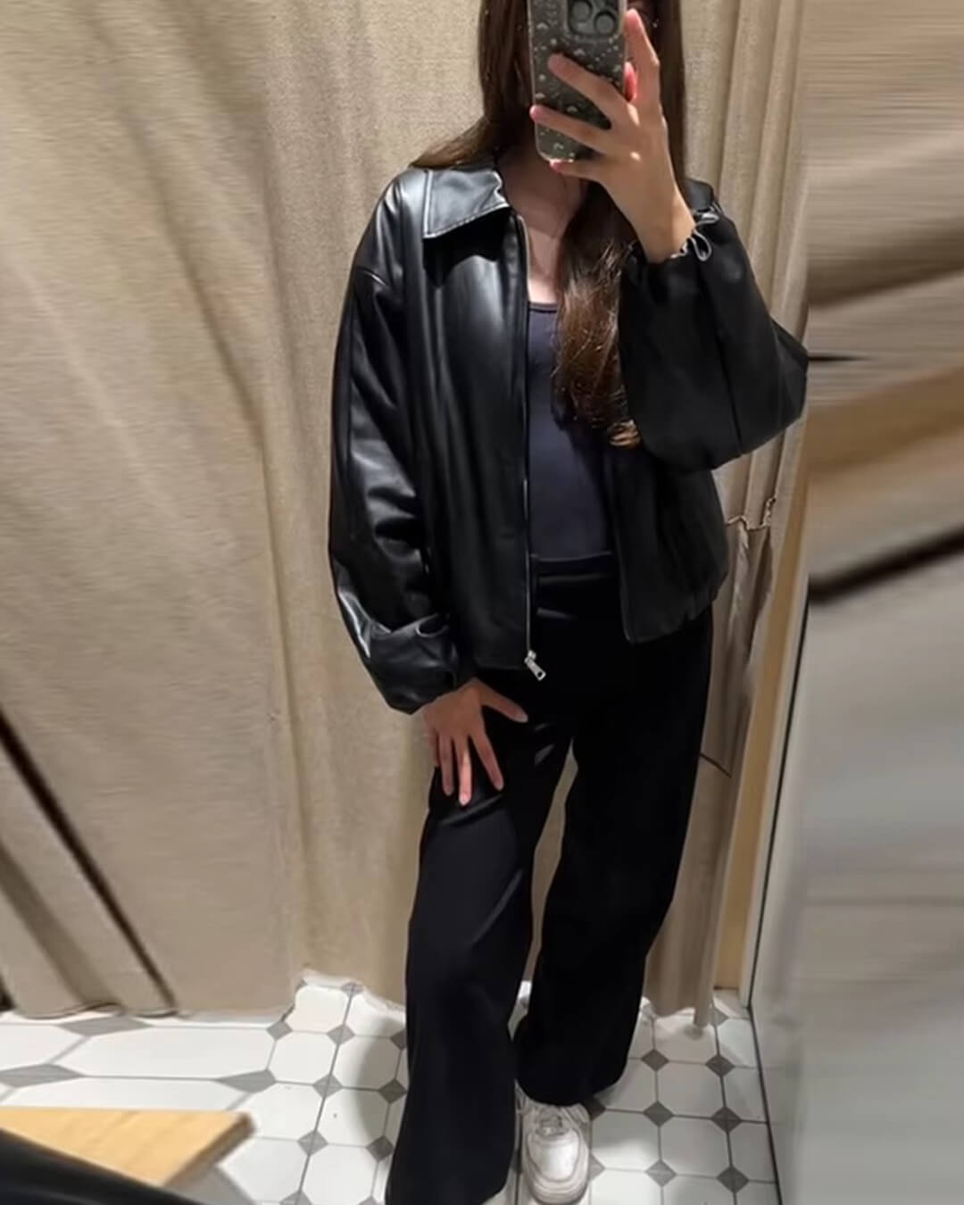 Veste bomber Jenny en similicuir