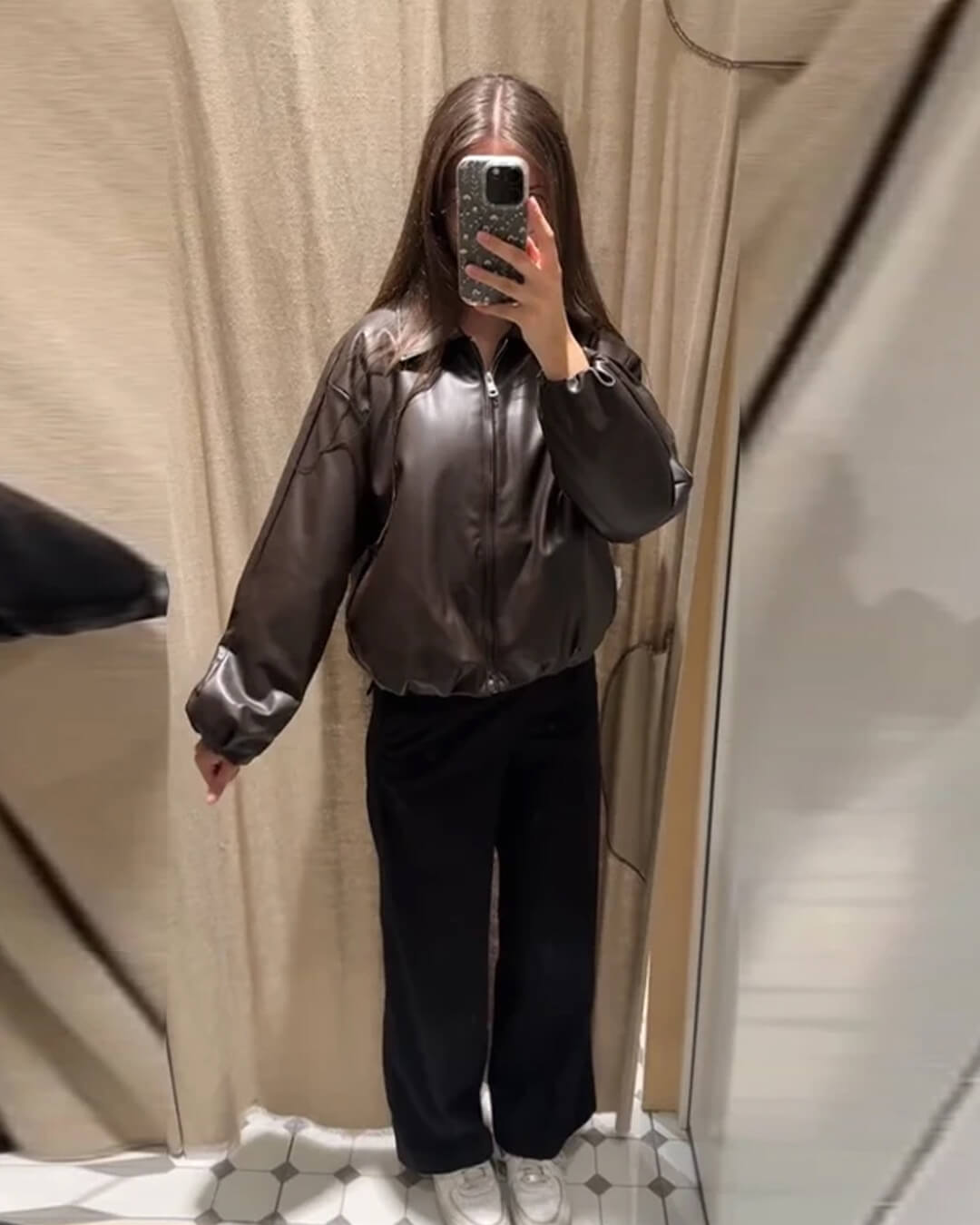 Veste bomber Jenny en similicuir