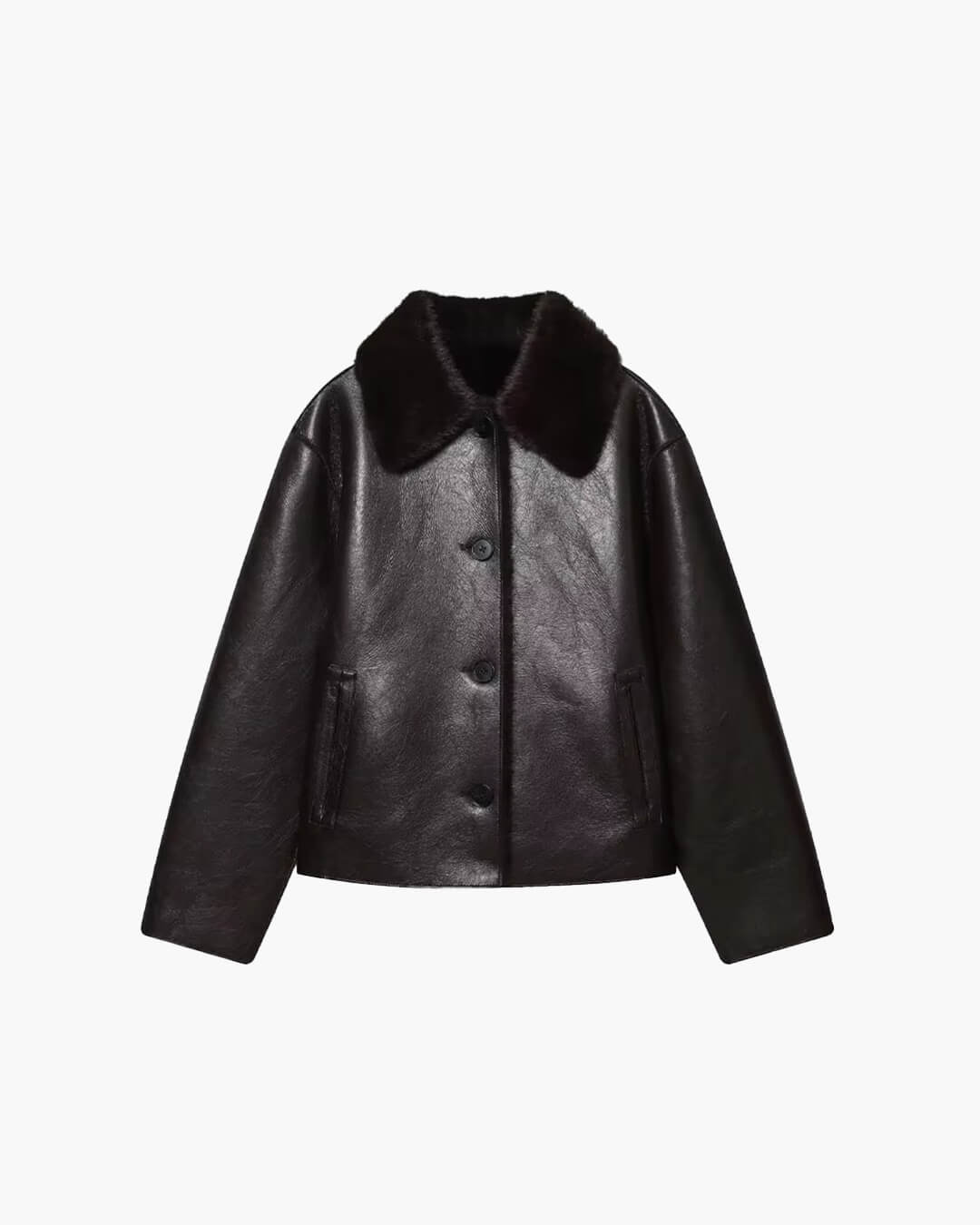 Veste réversible en similicuir avec fausse fourrure Joana