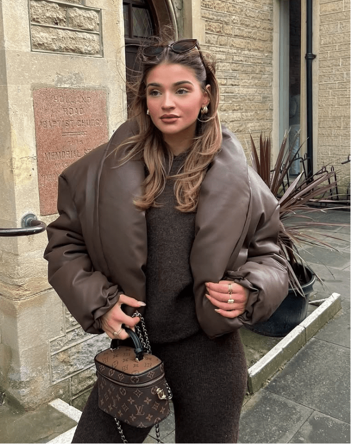 Veste en cuir à revers Lara