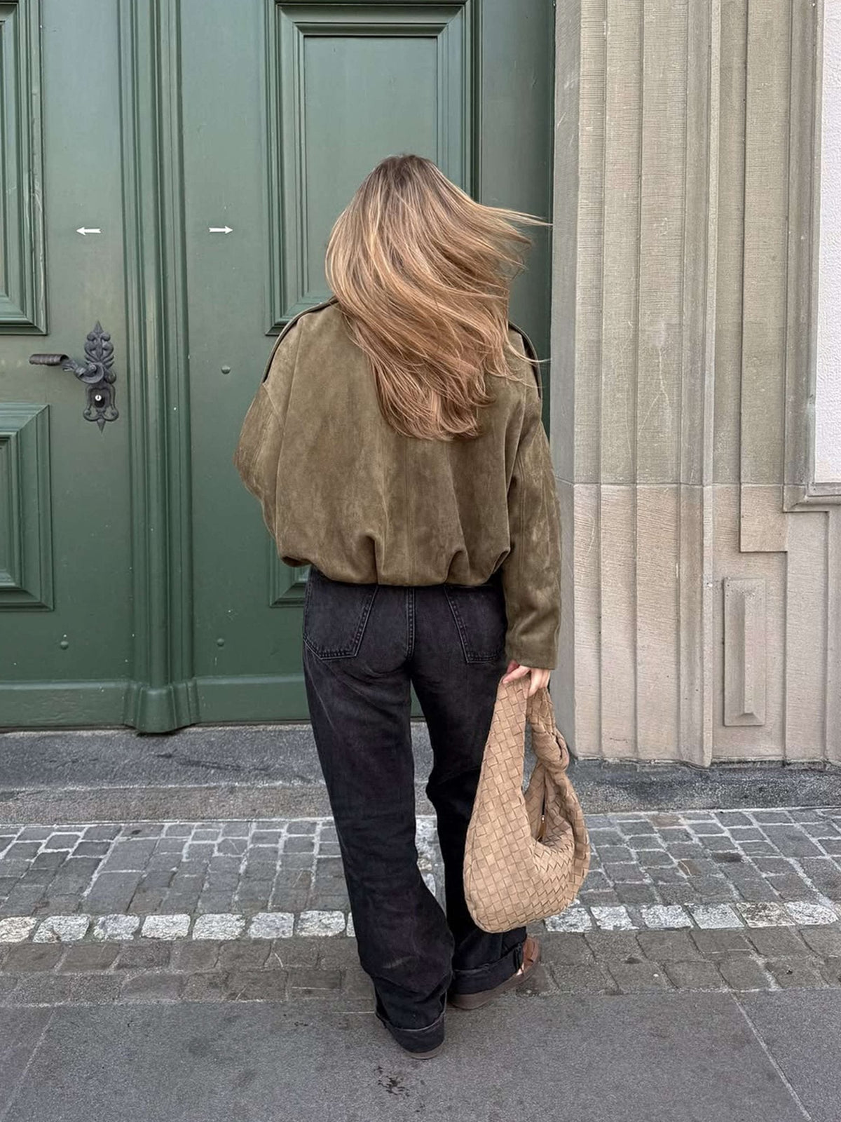 Bomber Katherine en daim