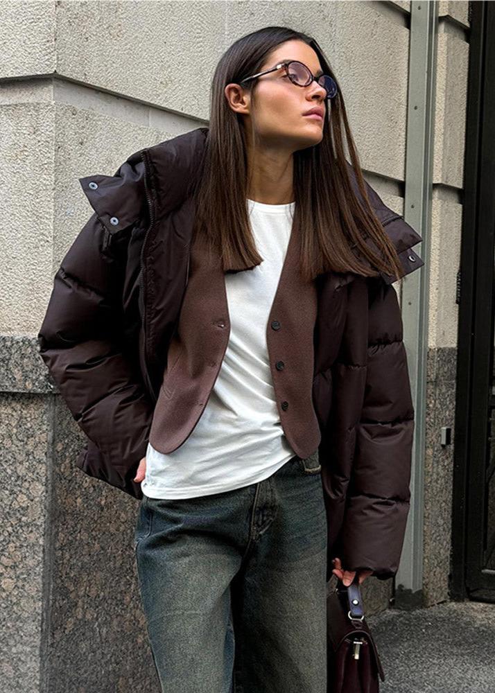 Leila Manteau matelassé oversize à capuche amovible