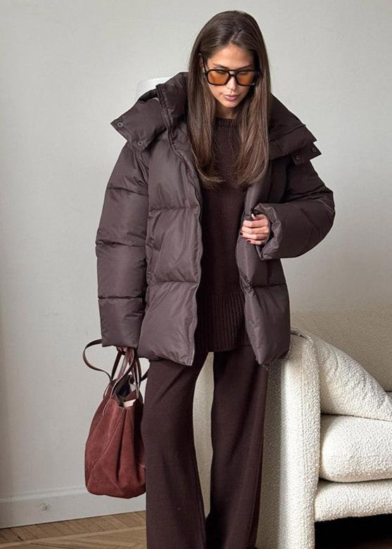 Leila Manteau matelassé oversize à capuche amovible