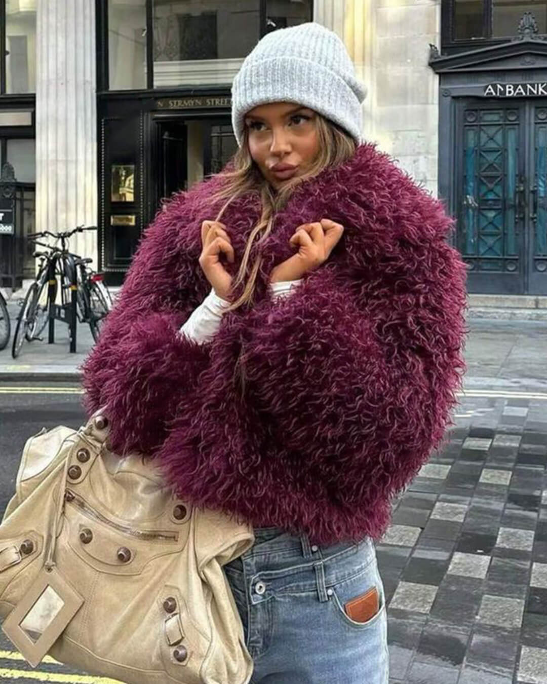 Liza Manteau en fausse fourrure douillette