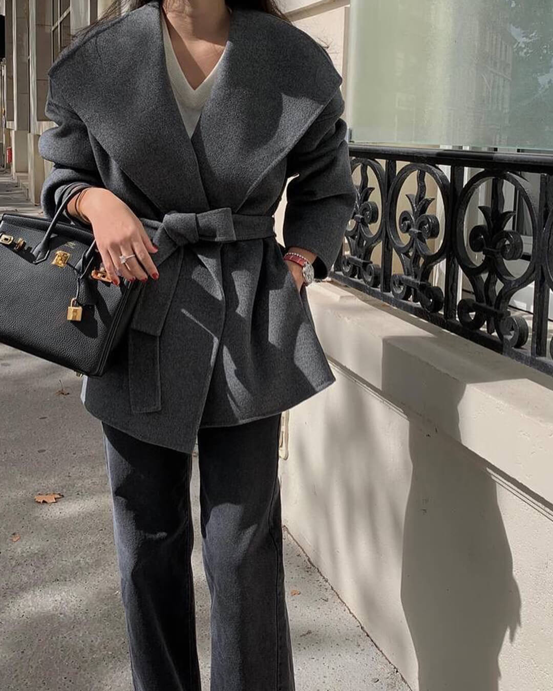 Manteau croisé ceinturé Lorelie