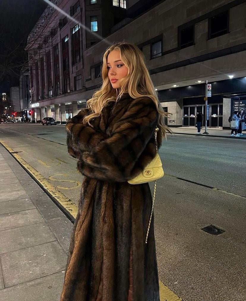Manteau long en fausse fourrure Lucie