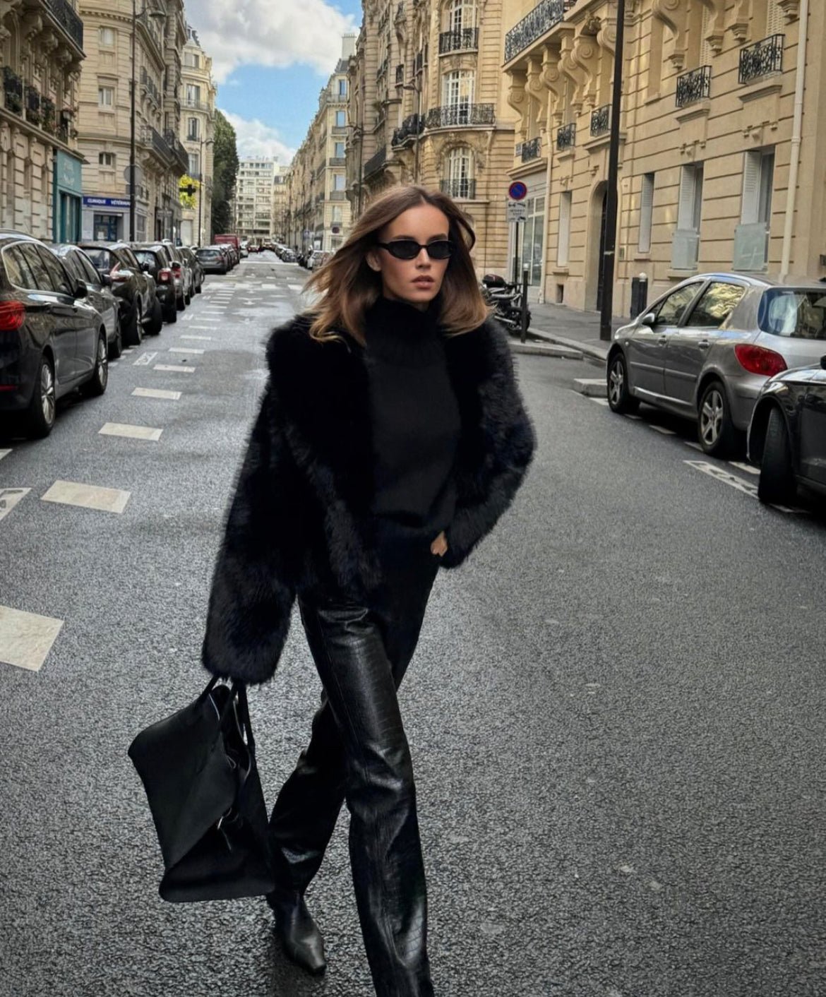 Manteau court en fausse fourrure Maris