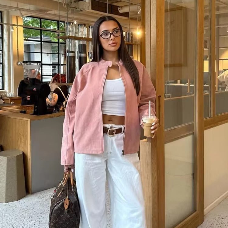 Blouson bomber en daim Queenie