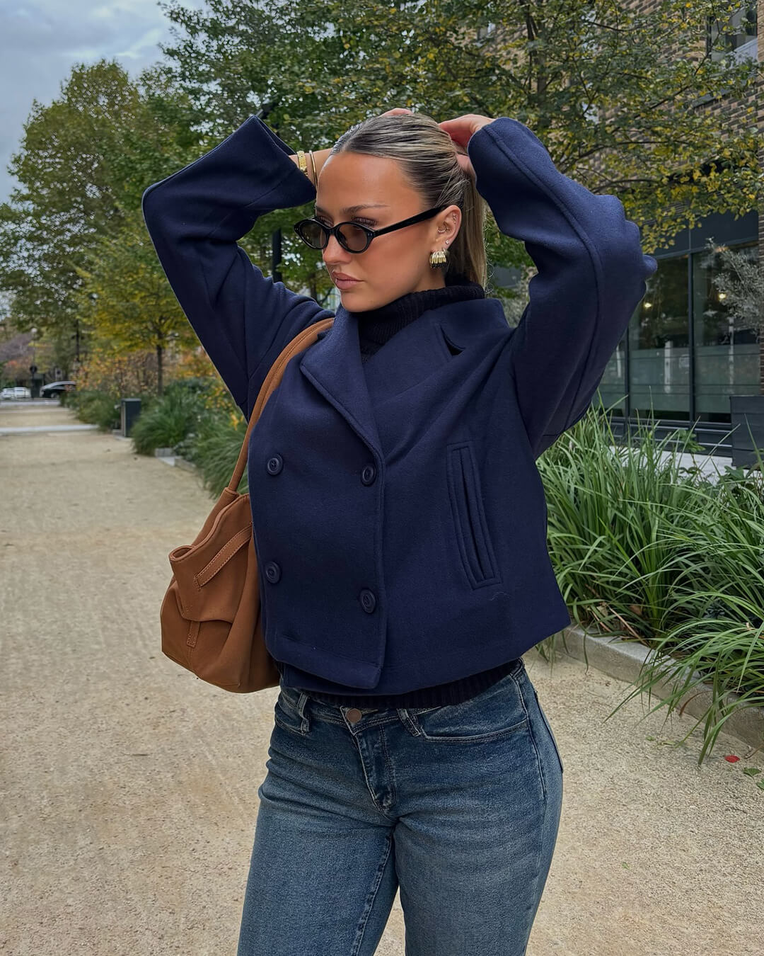 Manteau court Suzane croisé à double boutonnage