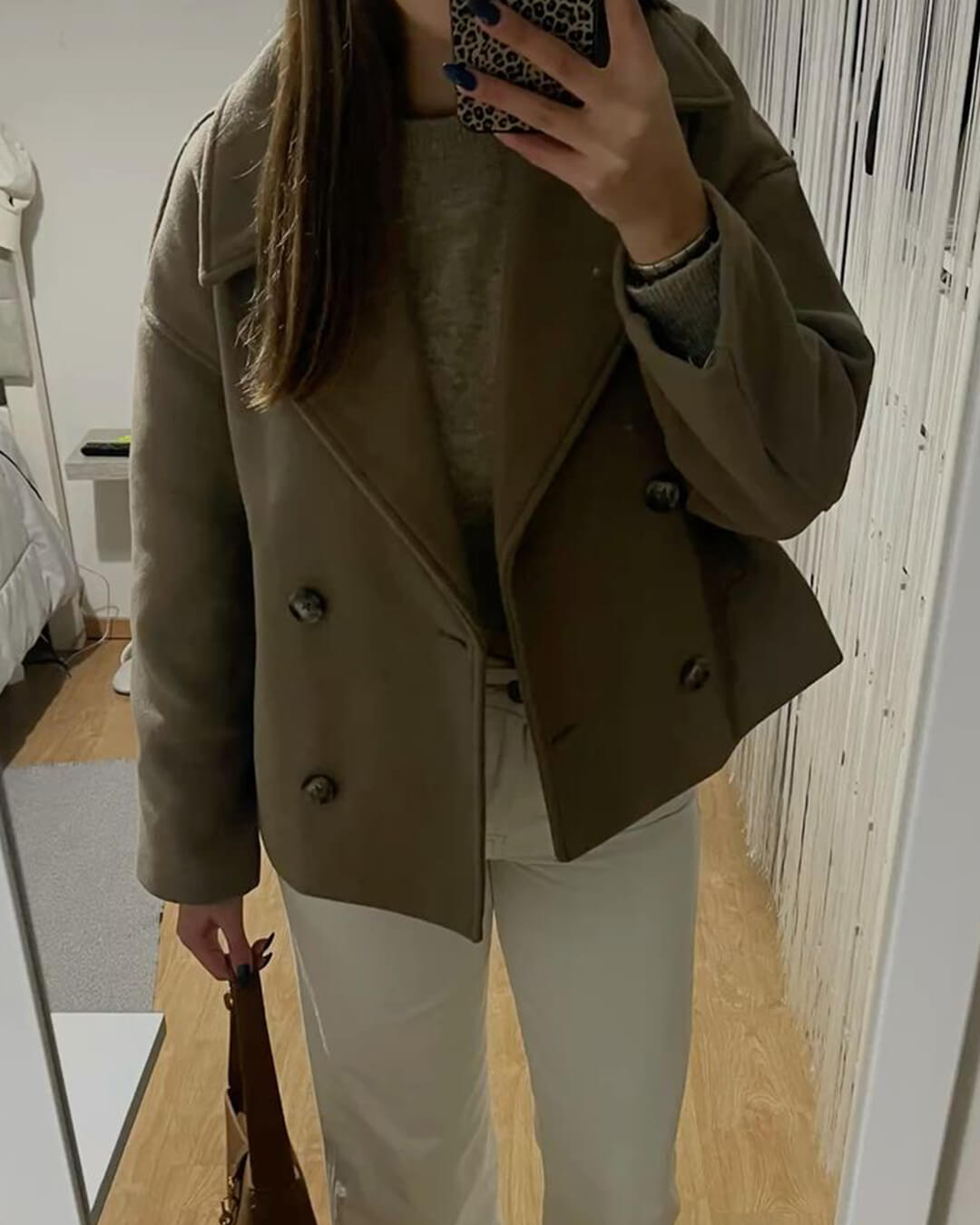 Manteau court Suzane croisé à double boutonnage