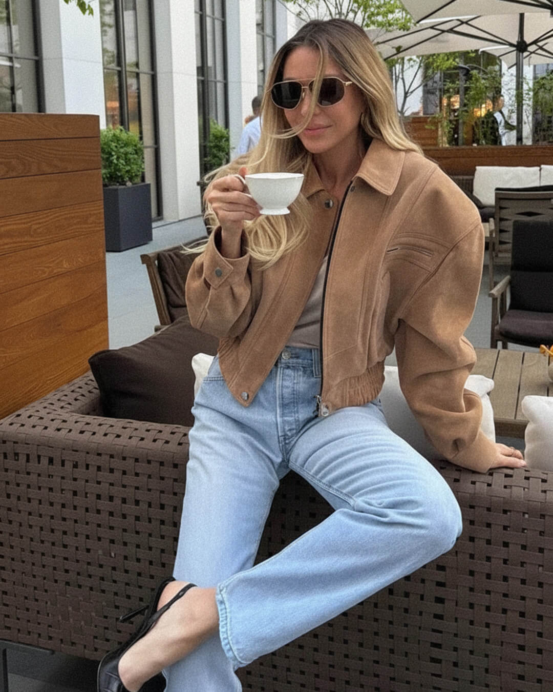 Veste Trisha en daim à revers
