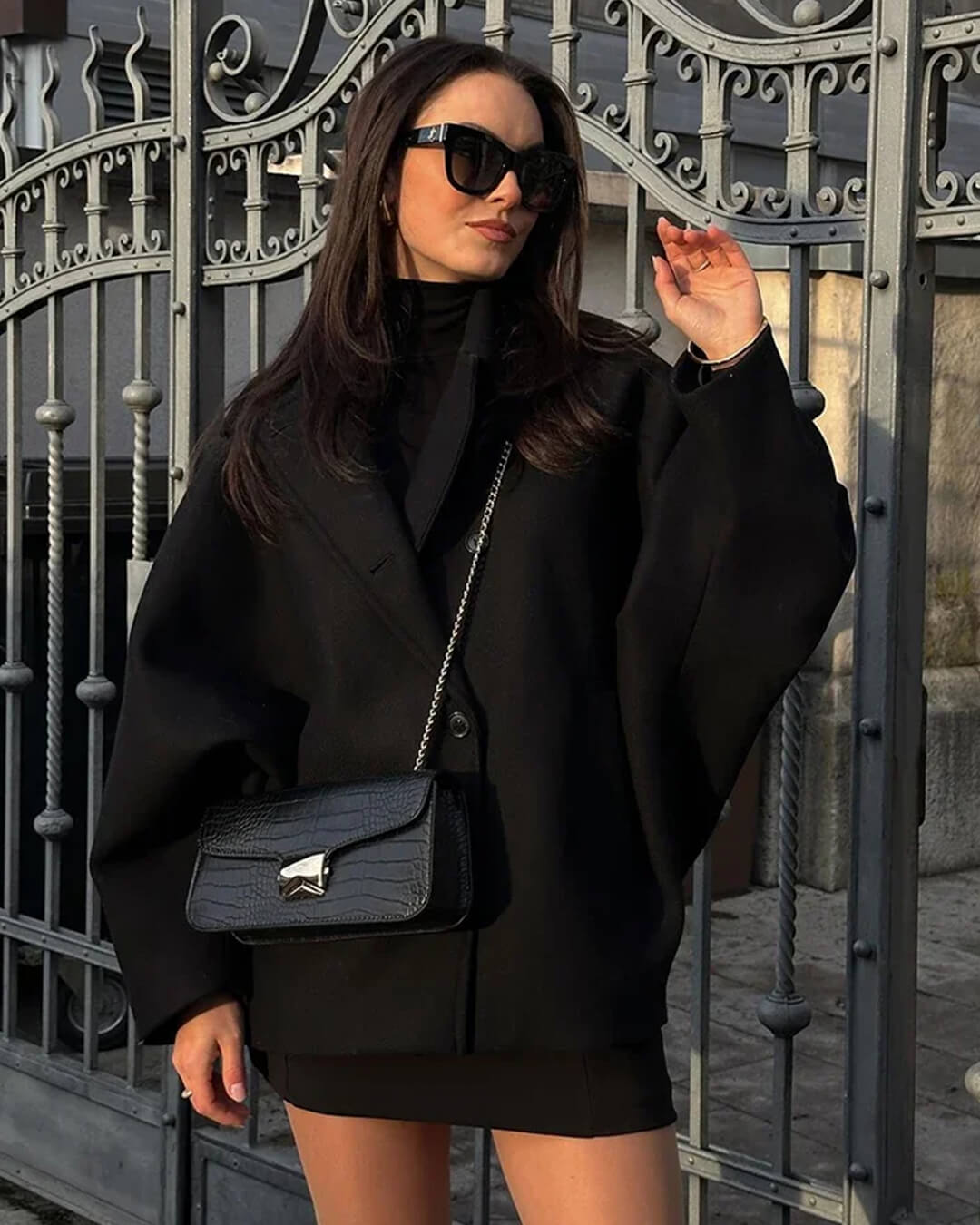 Manteau ample à col Yalena